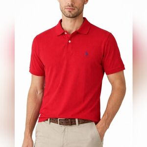 U.S. Polo Assn Red Polo Shirt Mens XL Slim Fit Short Sleeve Pony Logo
